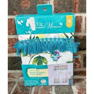 Pioneer Woman Blooming Bouquet Small Window Curtain Set 3Pc Tier Valance 30"x36"